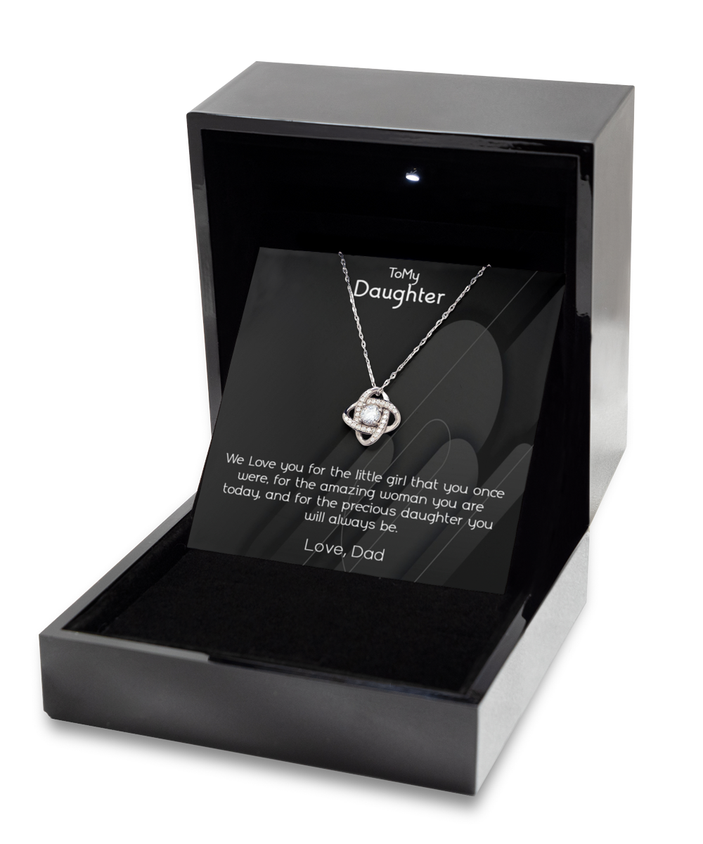 To My daughter Necklace, Love Knot Necklace, Birthday, Graduation, Necklace From Dad, To Daughter, Gift From Dad, Birthday Gift Necklace