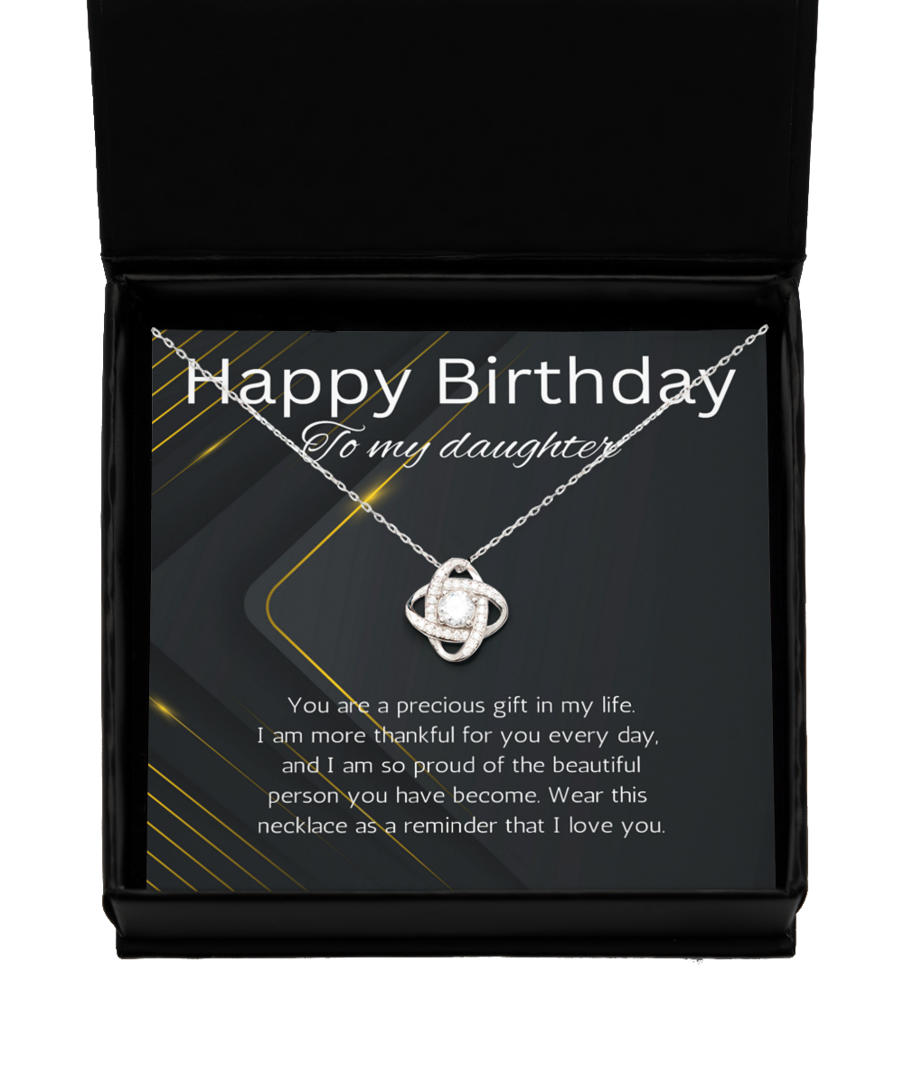 Birthday Gift Necklace for Daughter, Gift necklace for Daughter, Love Knot Necklace for Daughter, Gift From Dad, Mom