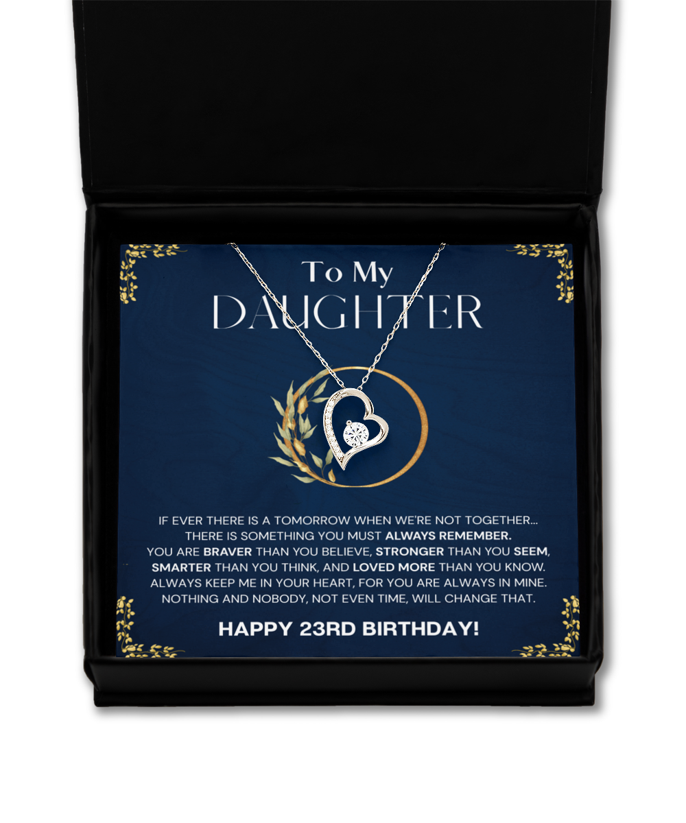 23rd Birthday Gift Necklace For Daughter, Solitaire Cristal Necklace For 23rd Birthday, Gift From Dad, Mom, Happy 23rd Birthday Necklace