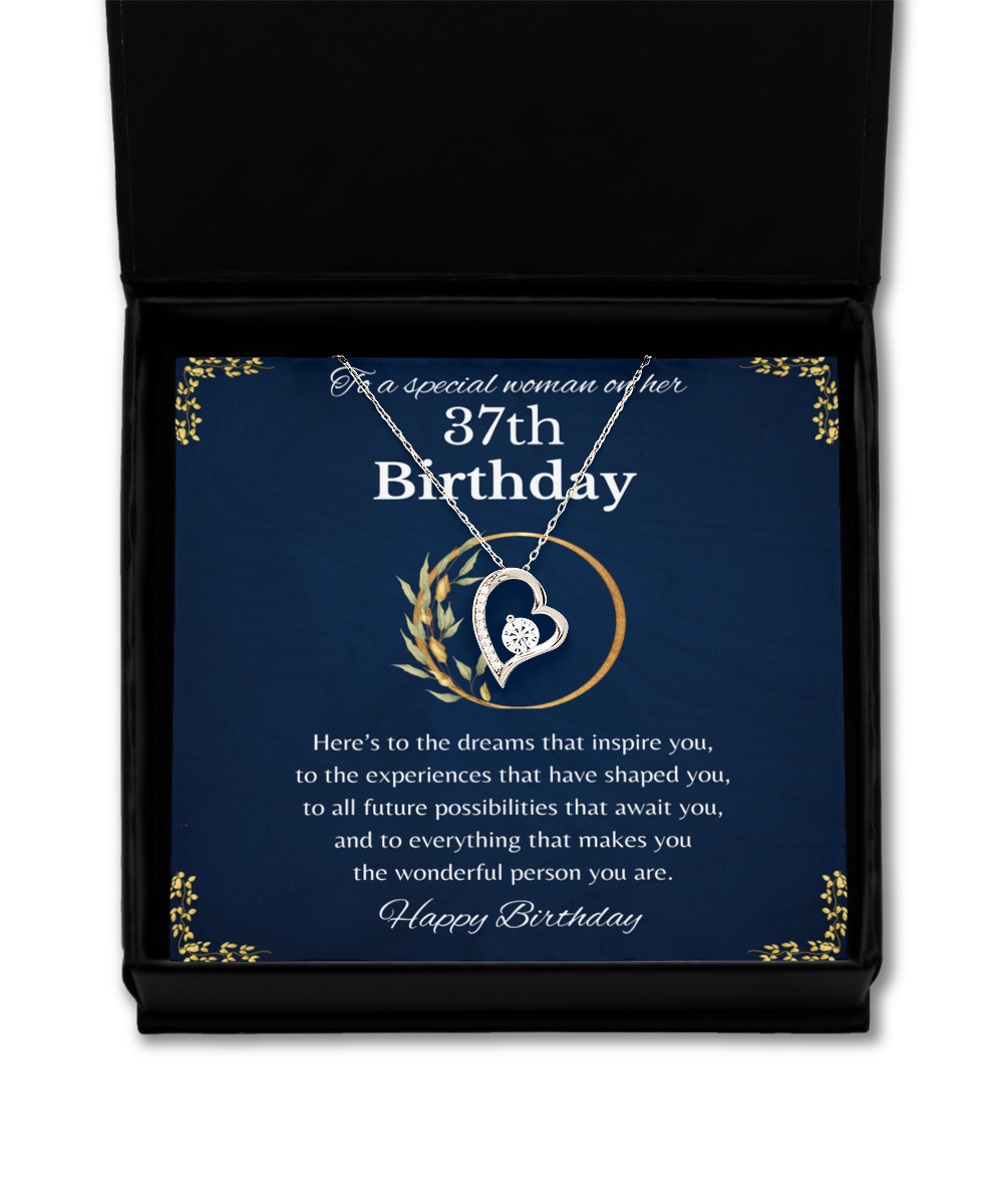 37th Birthday Gift for Woman, 37th Birthday Gift For Her, Solitaire Crystal Necklace, 37th Birthday Gift Necklace For Her,37th Birthday Jewelry