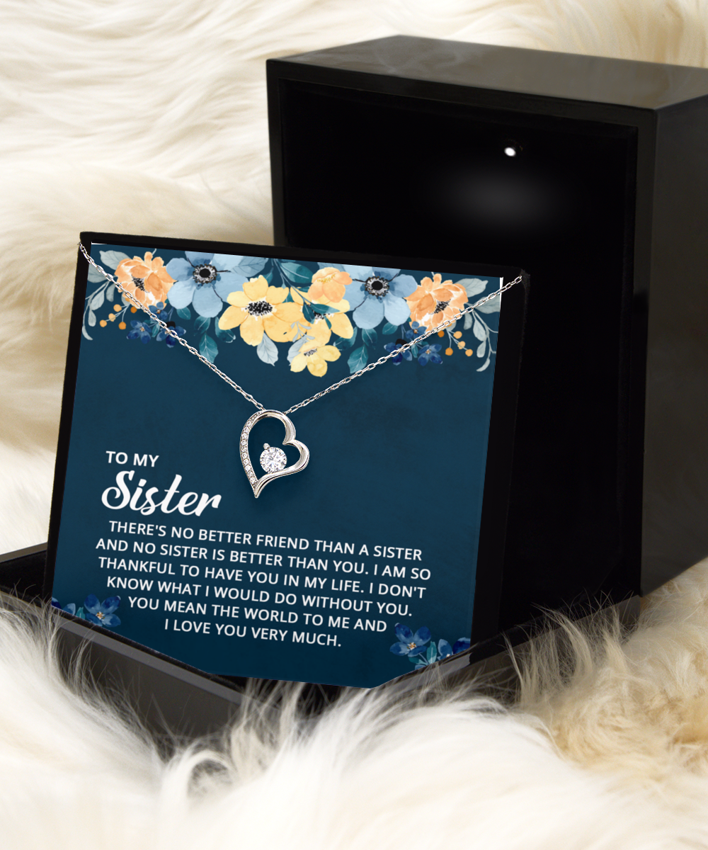 Sister Gift Necklace, To My Sister, Birthday Gift Necklace, Christmas Gift Necklace, Solitaire Crystal Necklace, From Brother, Sister