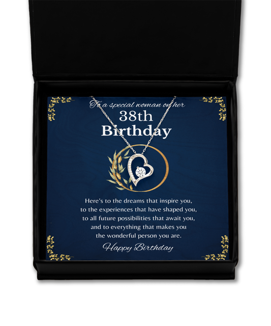 38th Birthday Gift for Woman, 38th Birthday Gift For Her, Solitaire Crystal Necklace, 38th Birthday Gift Necklace For Her,38th Birthday Jewelry