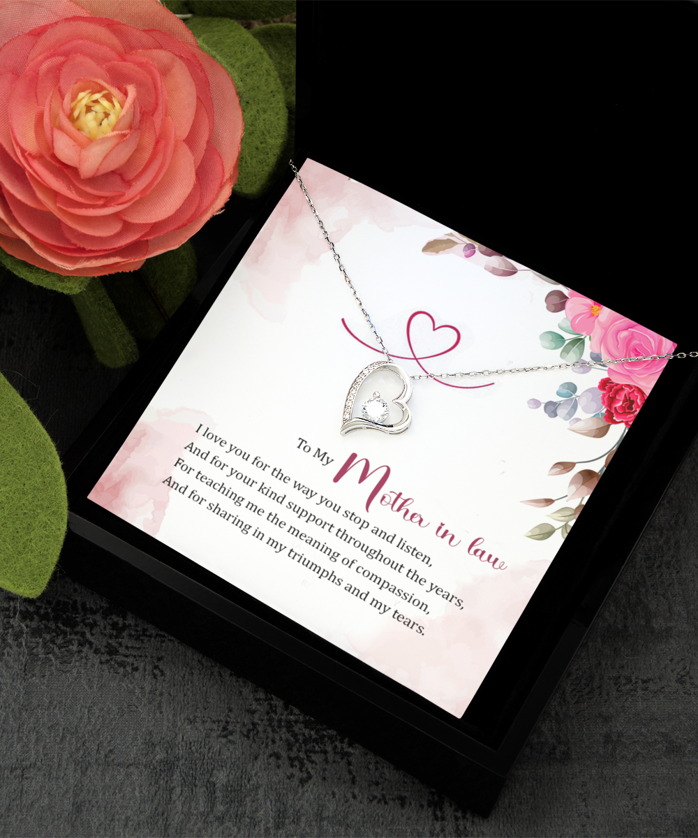 Mother in Law Gift Necklace, Birthday Gift For Mother In Law, Anniversary Gift For Mother In Law, Solitaire Crystal Necklace For Mother In Law, From son In law, Daughter In Law