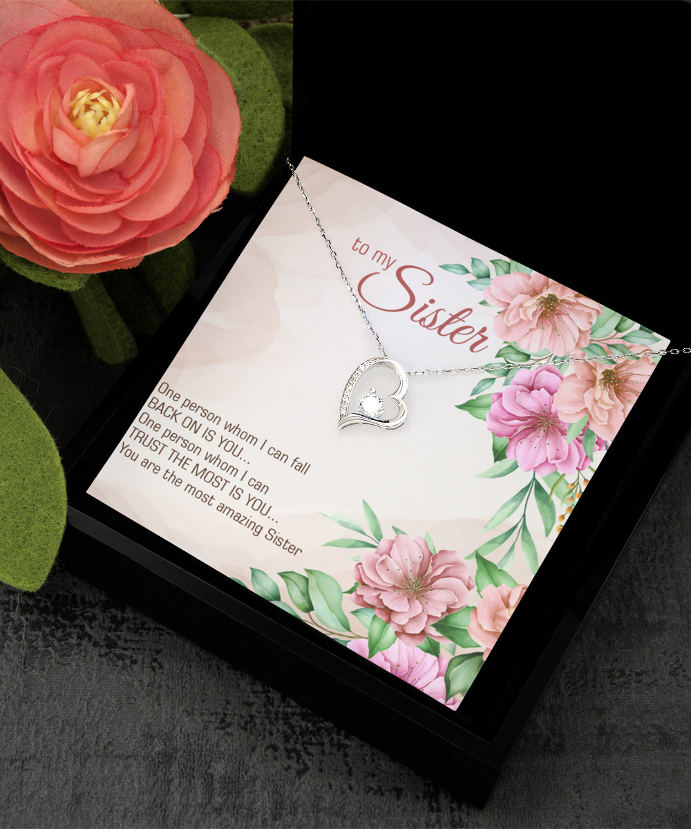 To My Most Amazing Sister, Birthday Gift Necklace For Sister, Solitaire Crystal Necklace, Graduation Gift Necklace For Sister, From Brother