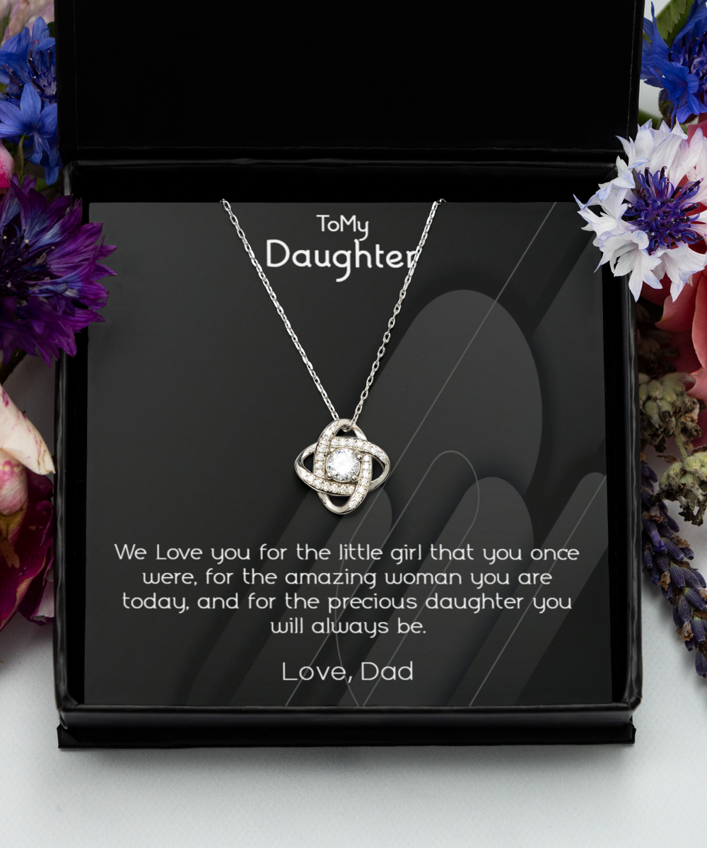 To My daughter Necklace, Love Knot Necklace, Birthday, Graduation, Necklace From Dad, To Daughter, Gift From Dad, Birthday Gift Necklace
