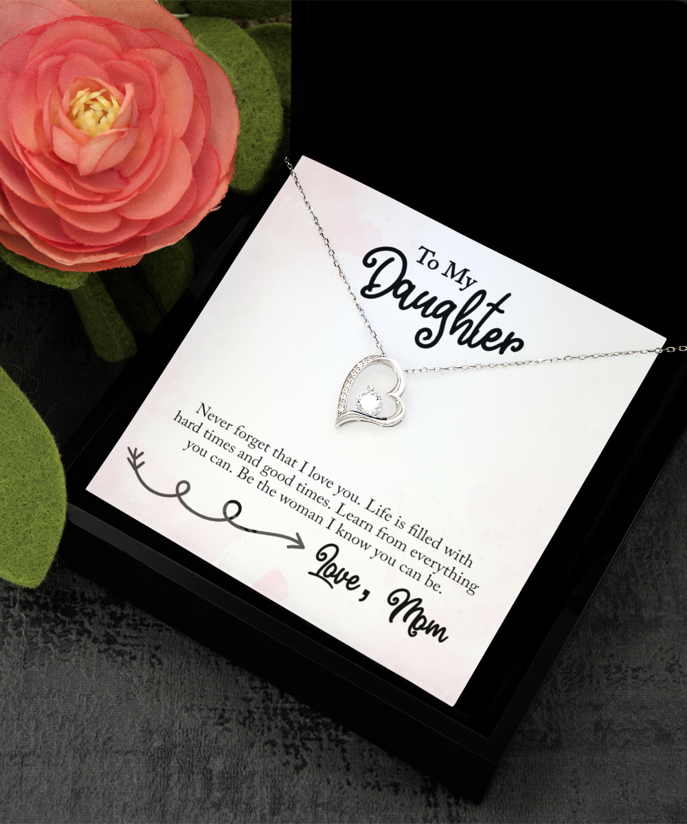 Daughter Gift Necklace From Mom, Birthday Gift necklace, Graduation Gift Necklace, Love Gift Necklace, Solitaire Crystal Necklace From Mom