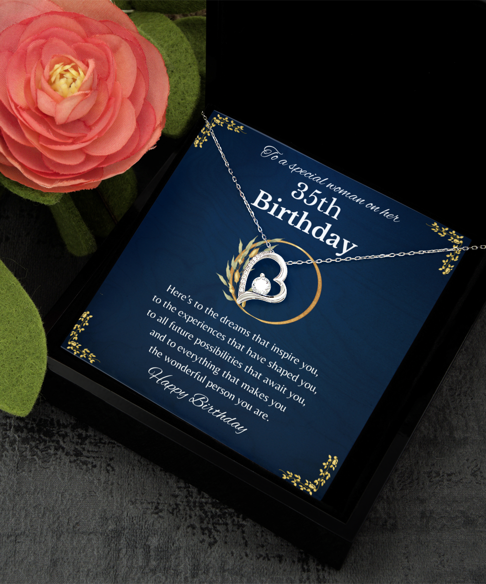 35th Birthday Gift for Woman, 35th Birthday Gift For Her, Solitaire Crystal Necklace, 35th Birthday Gift Necklace For Her,35th Birthday Jewelry