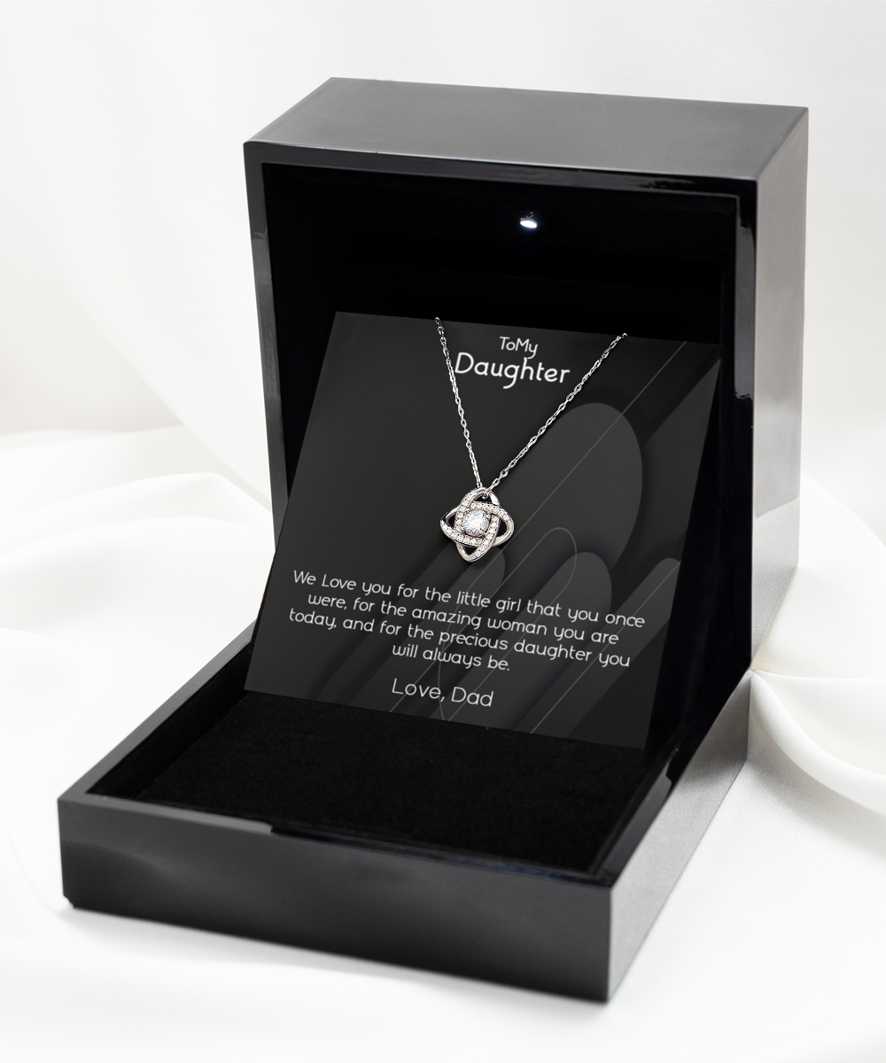 To My daughter Necklace, Love Knot Necklace, Birthday, Graduation, Necklace From Dad, To Daughter, Gift From Dad, Birthday Gift Necklace