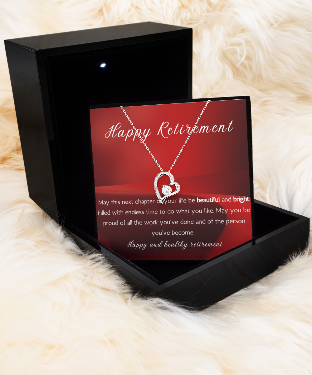 Retirement Gift Necklace, Solitaire Crystal Necklace, Retirement Party Gift Necklace, For Women, Happy Retirement Gift Jewelry