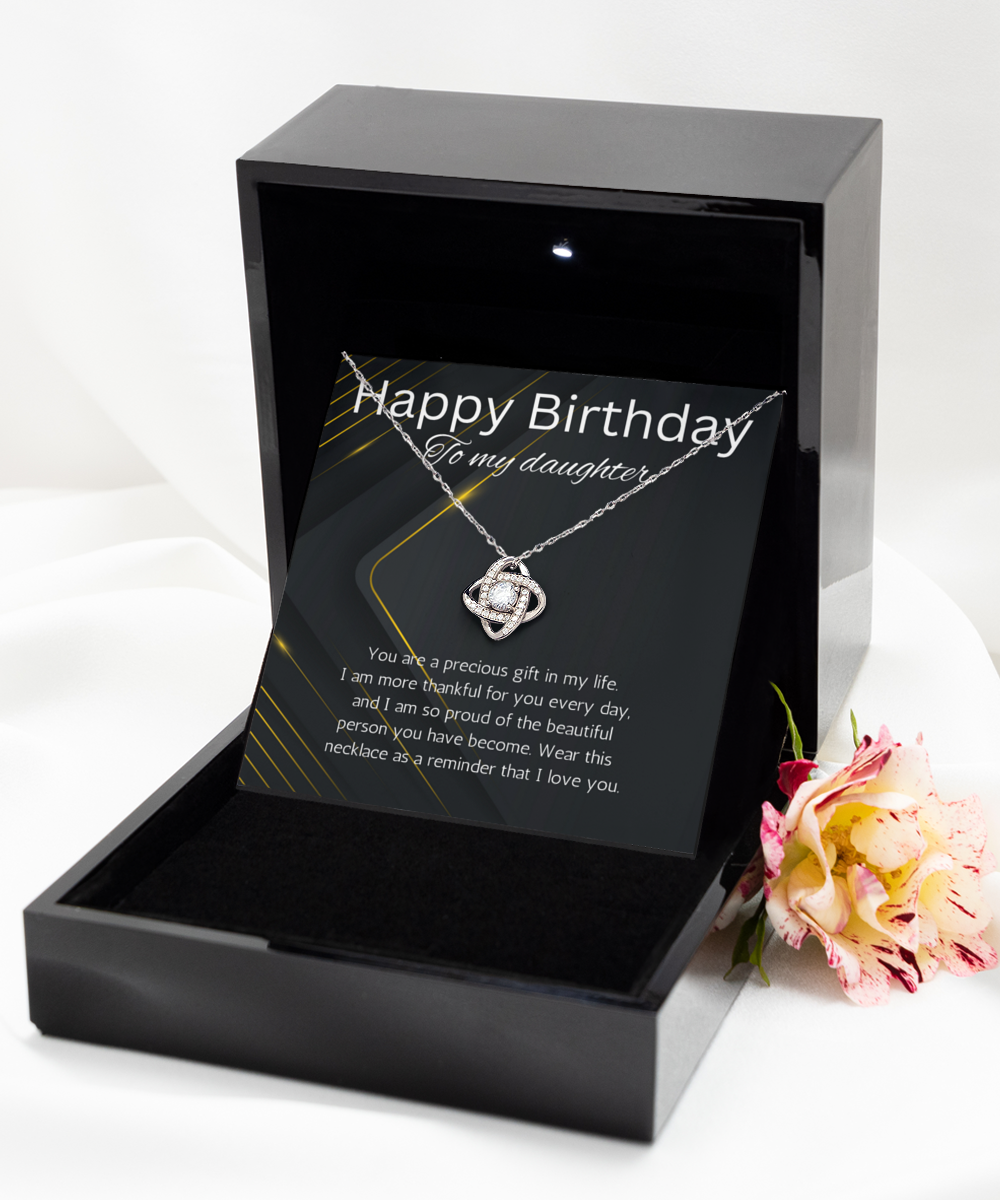 Birthday Gift Necklace for Daughter, Gift necklace for Daughter, Love Knot Necklace for Daughter, Gift From Dad, Mom