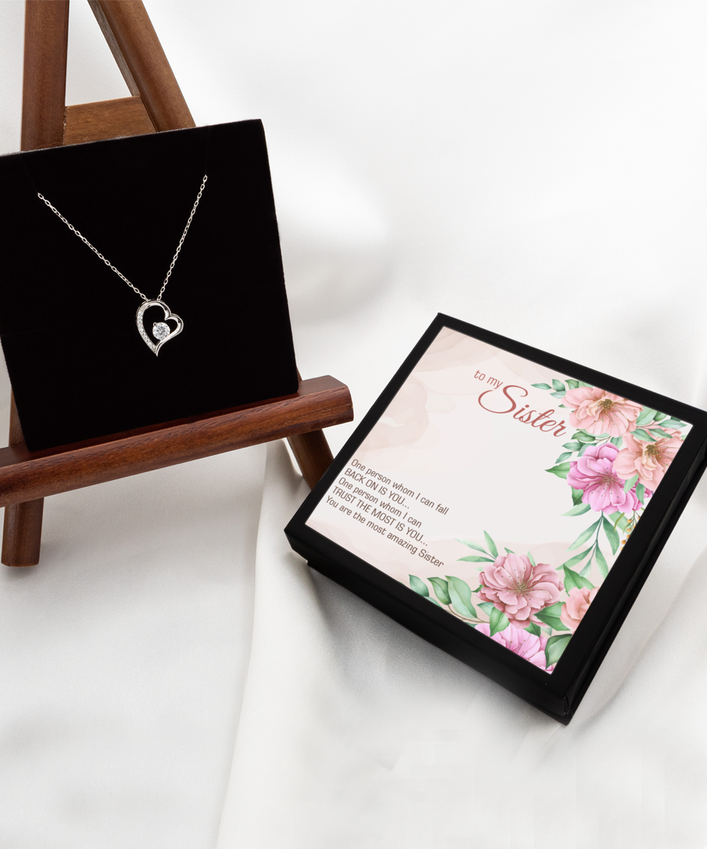 To My Most Amazing Sister, Birthday Gift Necklace For Sister, Solitaire Crystal Necklace, Graduation Gift Necklace For Sister, From Brother