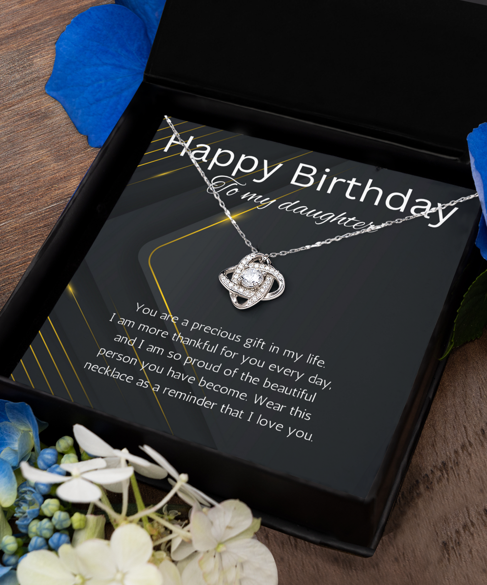 Birthday Gift Necklace for Daughter, Gift necklace for Daughter, Love Knot Necklace for Daughter, Gift From Dad, Mom
