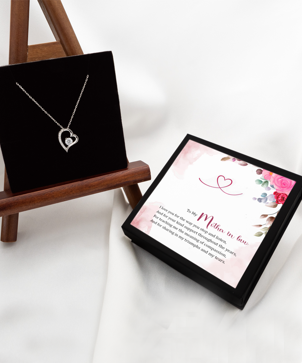 Mother in Law Gift Necklace, Birthday Gift For Mother In Law, Anniversary Gift For Mother In Law, Solitaire Crystal Necklace For Mother In Law, From son In law, Daughter In Law