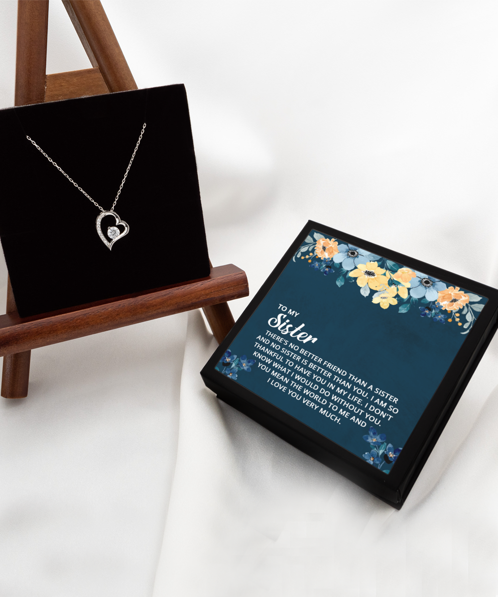 Sister Gift Necklace, To My Sister, Birthday Gift Necklace, Christmas Gift Necklace, Solitaire Crystal Necklace, From Brother, Sister