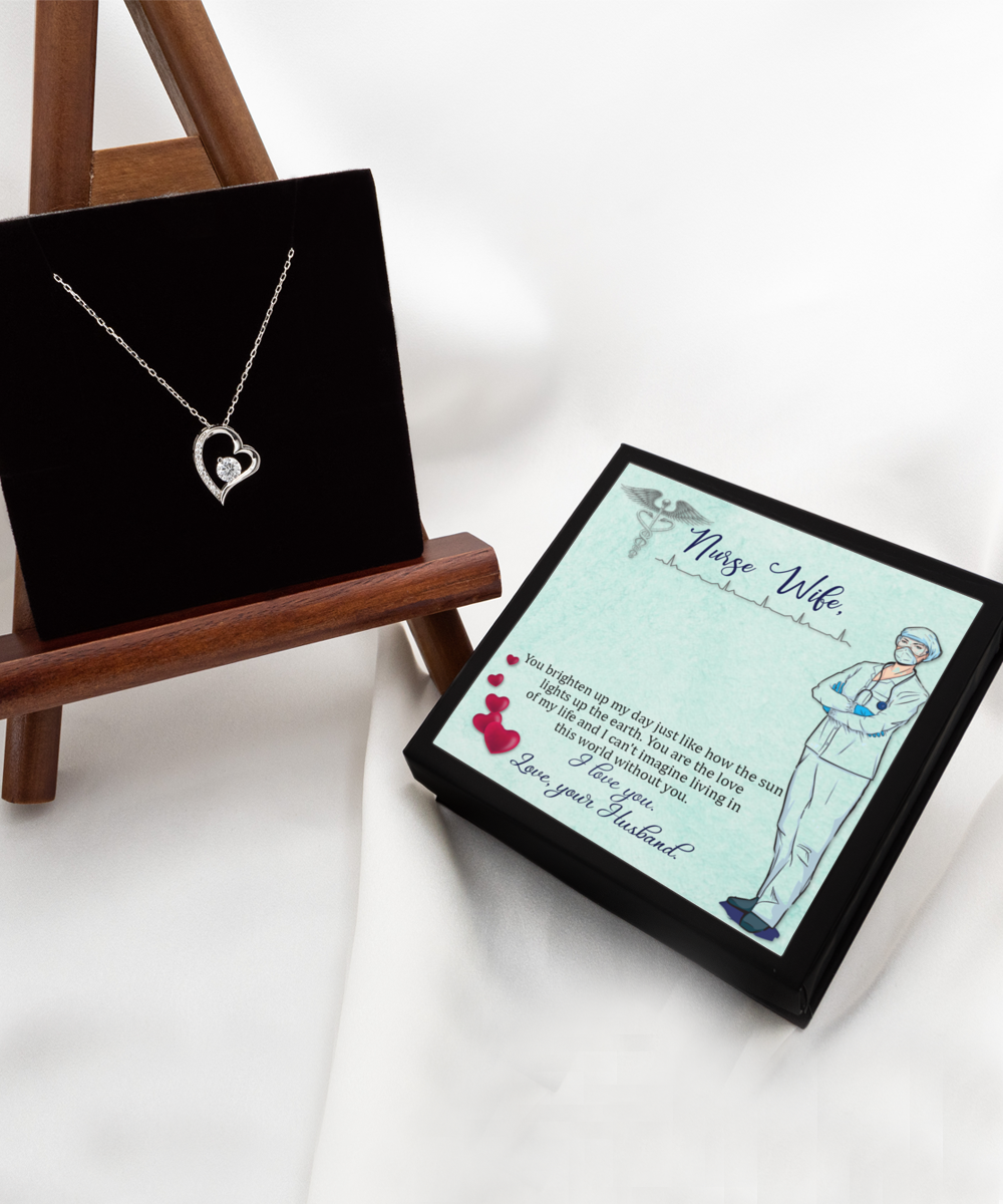 Nurse Wife Gift Necklace, Birthday Gift Necklace For Nurse Wife, anniversary Gift Necklace For Nurse Wife, Solitaire Crystal Necklace, Gift From Husband