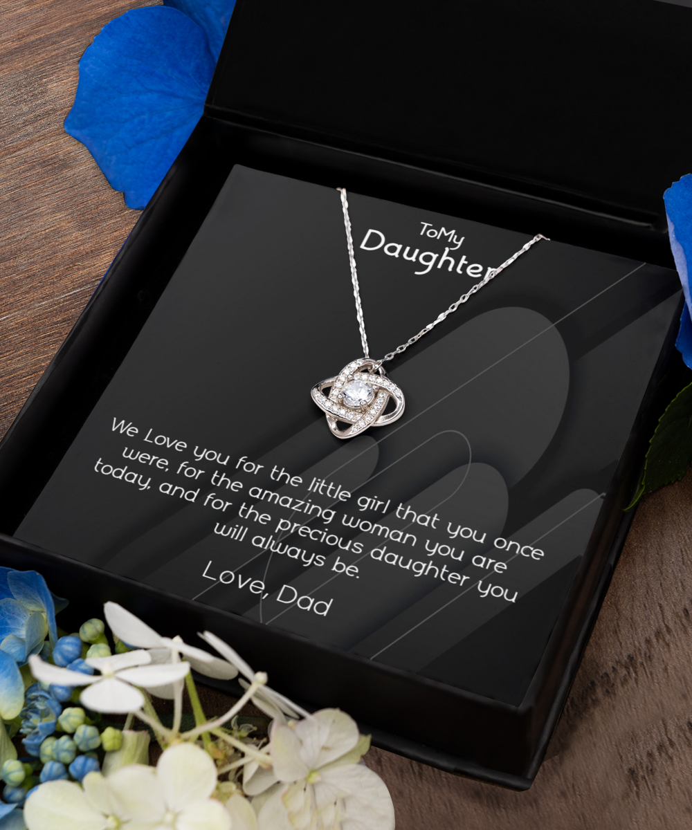 To My daughter Necklace, Love Knot Necklace, Birthday, Graduation, Necklace From Dad, To Daughter, Gift From Dad, Birthday Gift Necklace